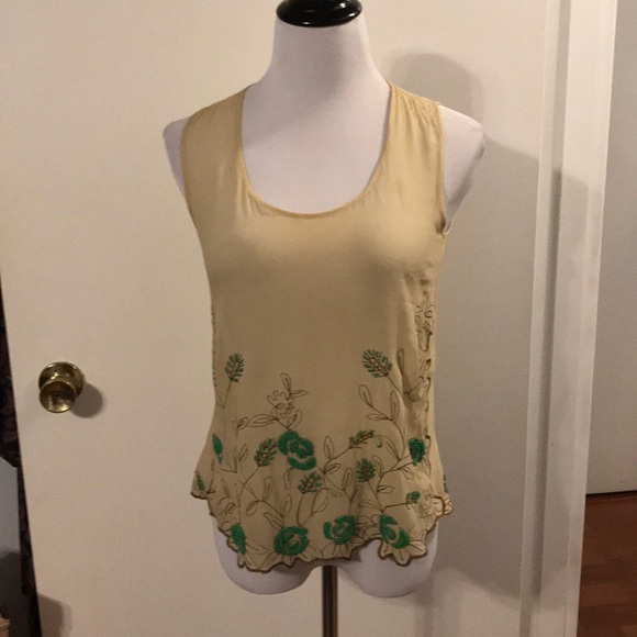 Left of Center Anthro silk beaded tank - Picture 1 of 6
